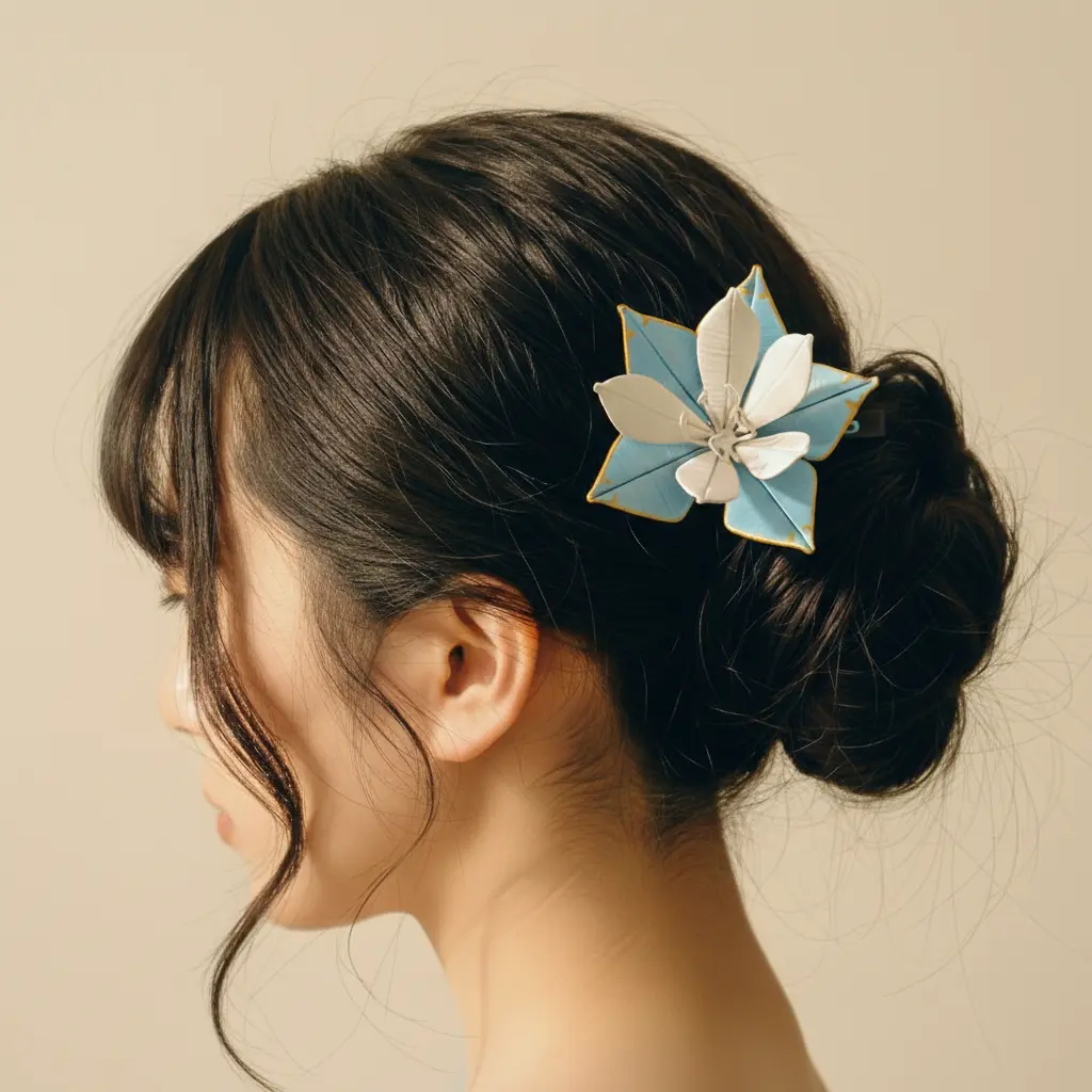 Handmade Silk Flower Hair Clip - Ancient Heritage "Ronghua" Craft - Elegant 3D Floral Hair Pin for Weddings & Daily Wear