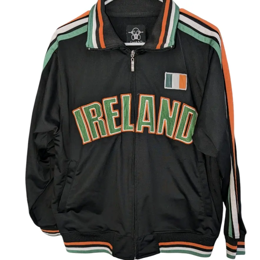 Ghast Ireland Mens Jacket Green Full Zip St Patricks Day Mens XL Black