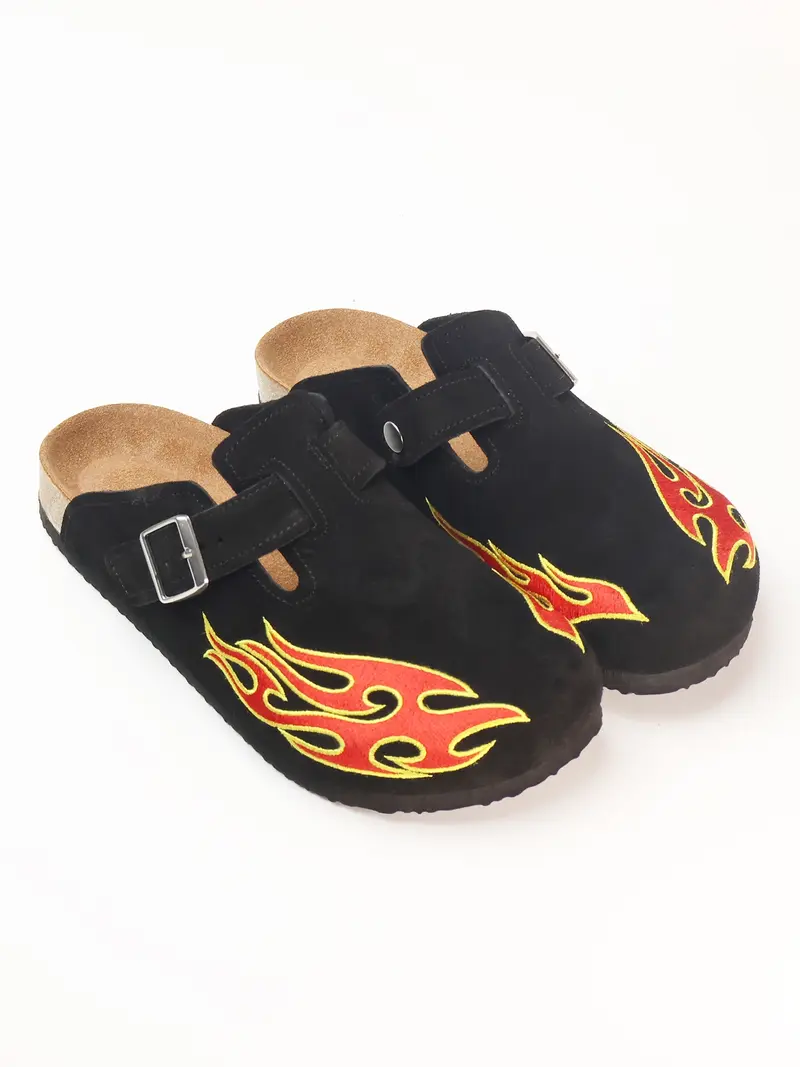 Black Embroidered Slip-On Men’s Mules Embroidered mules - Autumn-Winter Men | Dries Van Noten main image 4