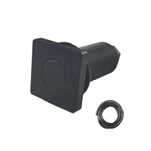 Brass Air Switch Button, 47mm Square Pneumatic Momentary Push Button Kit for Sink Top Counter, Garbage Disposal Part(Square,Black) (Flat Black)