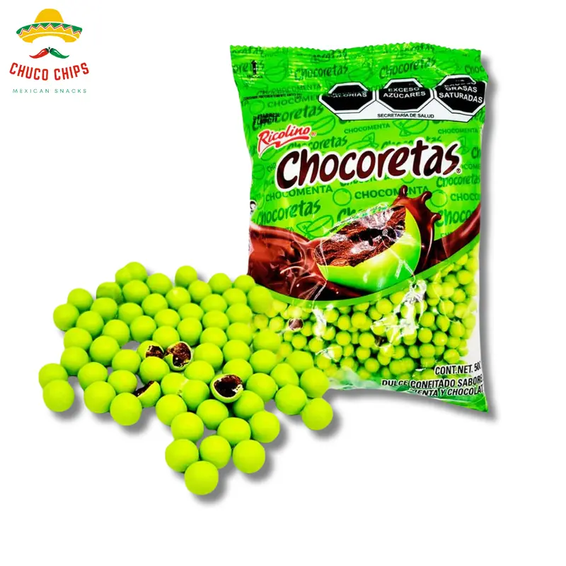 Chocoretas Ricolino | Mint Chocolate | Authentic Mexican Candy | Snack Candy Dessert  | Mexican Chips & Snacks by Chuco Chips