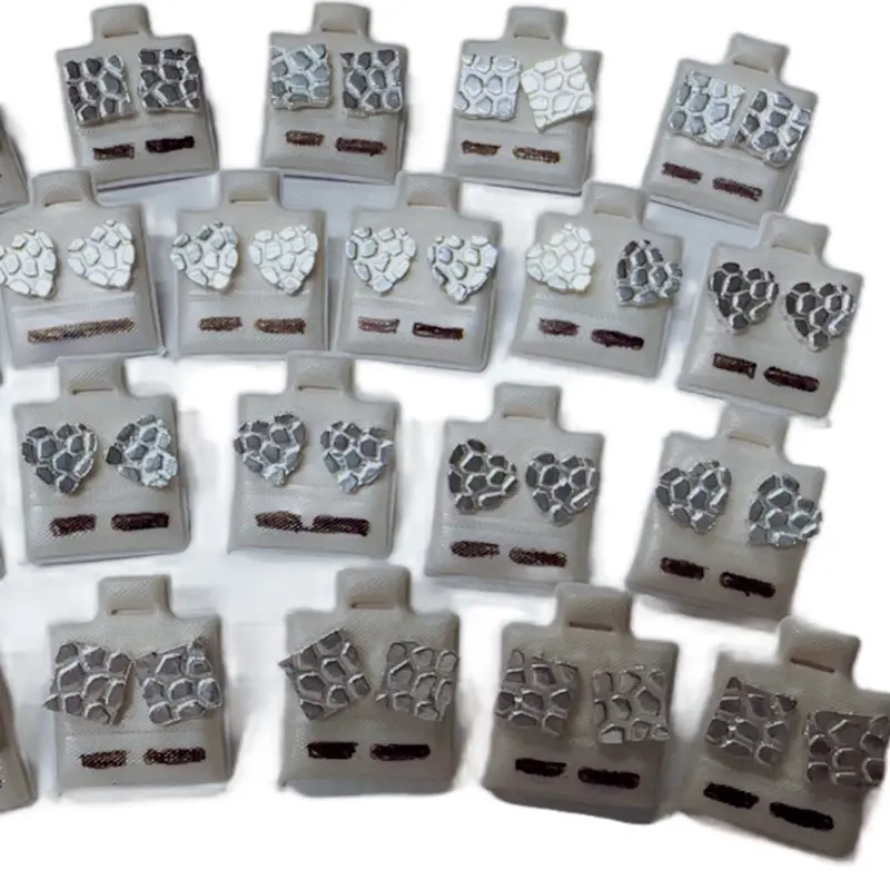 Silver nugget earrings