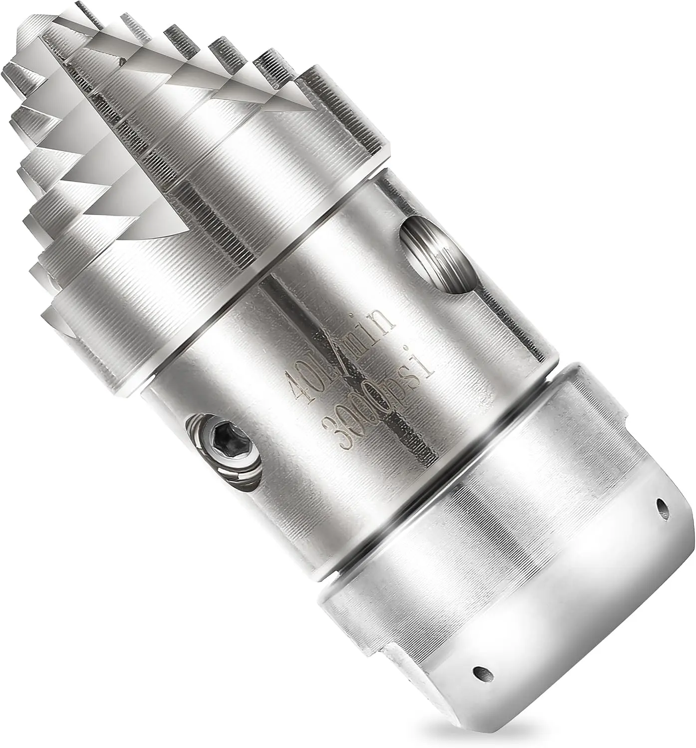 Tool Daily 3/8” NPT Sewer Jetter Rotating Nozzle, Pressure Washer Sewer Nozzle for Drain, Pipe Cleaning, Stainless Steel, 40 L/Min, 3000 PSI