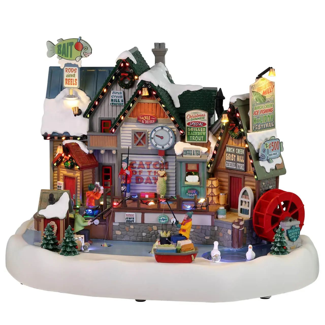 Lemax Birch Creek Ice Fishing Festival Animated Sights and Sounds Building with 4.5V Adaptor #25862