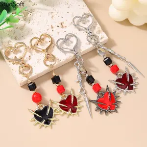 2026 New Sword Heart Keychain, Gothic Thorn Heart Key Ring, Punk Bag Charm Pendant