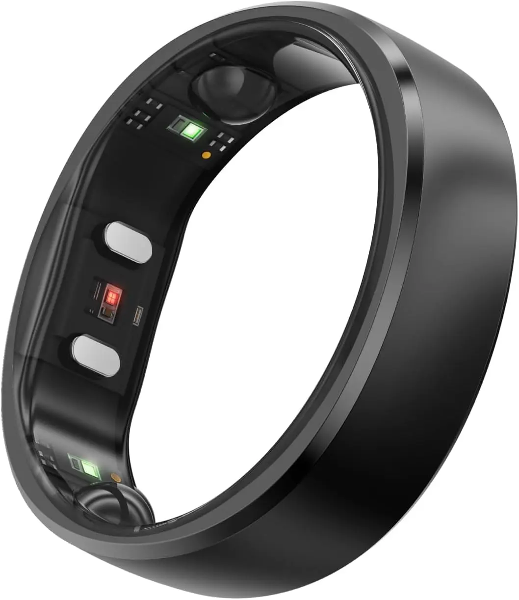 RingConn Gen 2 Smart Wearable Ring (Black, Size 11) - World’s First Sleep Apnea Monitoring Device, No APP Subscription, 12-Day Battery Life, Stress/Heart Rate Tracker, Android & iOS Compatible