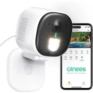Outdoor surveillance camera, home security wired 2K Wi Fi camera, 2.4G indoor camera, human/pet artificial intelligence detection, color night vision, 2-channel audio, supports cloud/128G SD card storage Non-slip Stainless Steel Ground Grip Crampons
