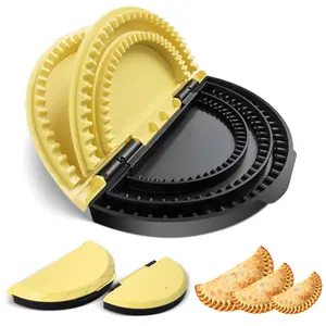 3-in-1 Handheld Tortilla Press & Sealer, Quesadilla Maker, Empanada Press, Dumpling & Pie Crimper for 6/8/10 Inch Tortillas & Wraps, Easy Seal Burritos, Samosas, Hand Pies, Non-Stick Kitchen Gadget (Black/Yellow)