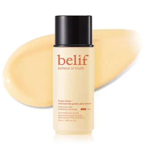 belif Super Drops Niacinamide Vitamin C Glow Serum, Korean Skincare - PHA & MicroPearls Hydrating Makeup Primer, Illuminator & Highlighter Moisture Hydrate