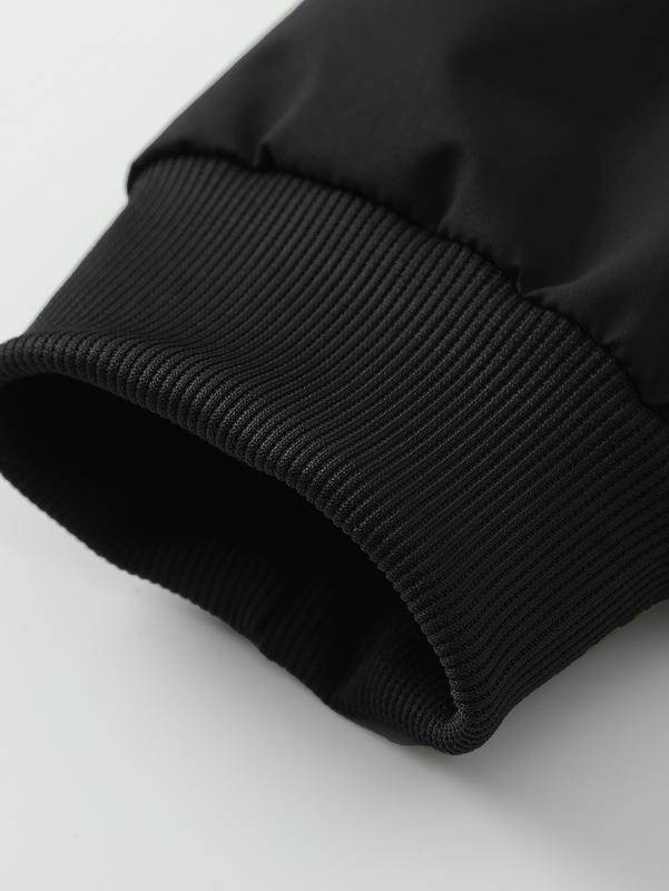 Men's Fashion Racing Graphic Stand Collar Jacket, Lightweight Windproof Outdoor Casual Bomber Jacket, Trendy Color Block Retro Streetwear for Spring/Fall Daily Activities