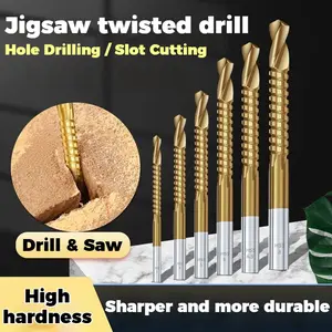 6Counts Metalworking Ldeal ForDrilling,Titanium-Plated High Speed SteelDrill Bits Setfor,Screwing,Boring,Carving,Cutting &Polishing.
