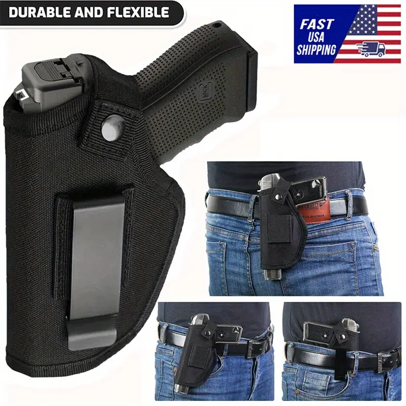 Ambidextrous Multi Fit Tactical Concealed Pistol Holster - Durable, Flexible, Left/Right Hand, IWB/OWB Belt Carry, Everyday Use Sports & Outdoor Accessory with Fast USA Shipping, Multi Fit Holster, Tactical Concealed Holster