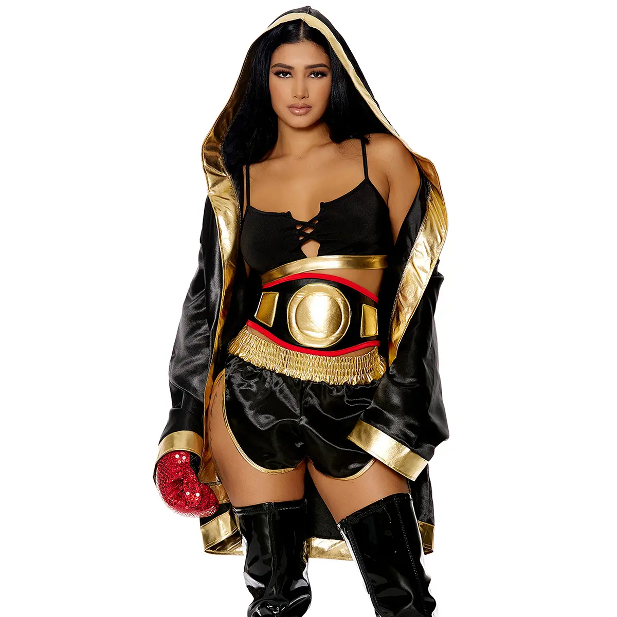 Forplay Women's Halloween TKO 4-Piece Women's Sexy Boxer Costume