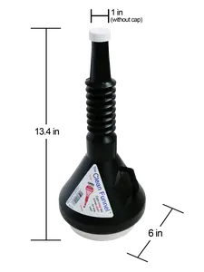 Black Funnel 428- Plastic Funnel With Dual Caps For Easy Clean Up