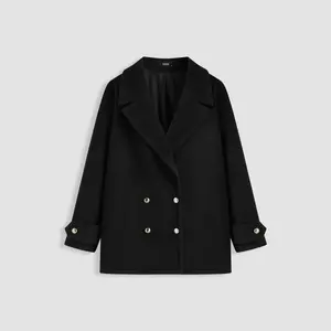 Cider [size 2-10] Wool-like Collar Solid Pocket Oversized Coat