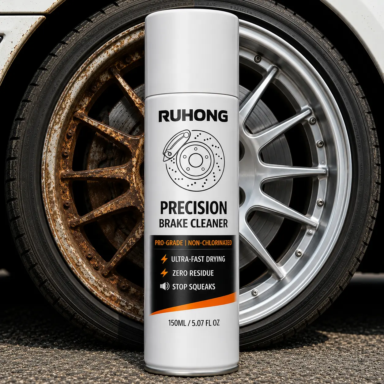 Heavy Duty All-Purpose Automotive Rust Removal Spray Kit for Brake Dust Grime Road Debris Detailing and Deep Cleaning Performance Non-Acid Wheel Cleaner Efficient Cleaning Quick Polish Shine Daily Detailing Car Care Product All-Vehicle Fit