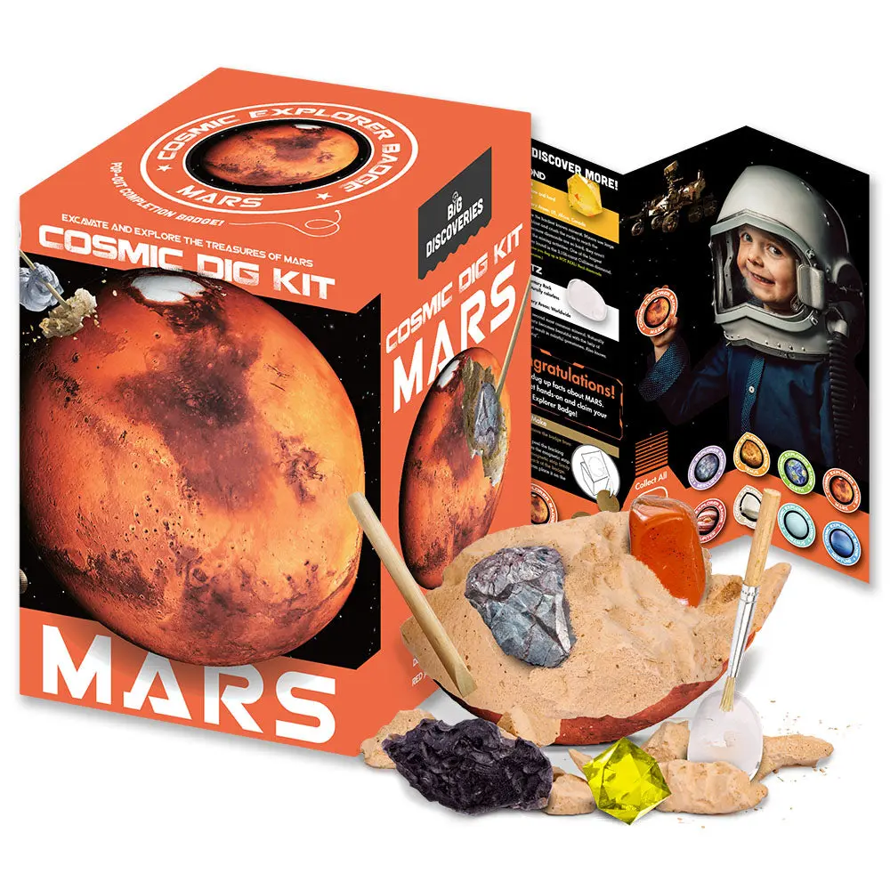 Mars Cosmic Dig Kit - Explore The Planets of The Solar System with Gem & Fossil Excavation Kits for Kids - STEM Toy Science Dig Kits with Gemstones