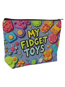 My Fidget Toys Large Capacity Makeup Bag - Sensory Relief Beauty Storage Pouch for Cosmetics, Earphones & Small Gadgets | Fun Stress Relief Gift for Her, Bestie, Neurodivergent Friends on Christmas, Birthday | ADHD Anxiety Fidgeting Toy Accessories
