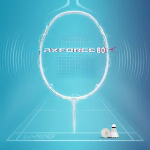 LI-NING Axforce 60 (4U) Reduces Deformation for Stability Pearl White Unstrung Badminton Racket Carbon Fiber Frame Polyurethane Grip AYPT281