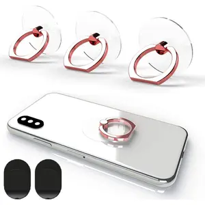 Transparent Phone Ring Holder Grip 360  Free Rotation, Clear Cell Phone Finger Ring Kick-Stand Compatible with  X 8 7 Plus 6S 6 5s 5 SE, Galaxy S9 S8 S7 S6 Edge (Rose )