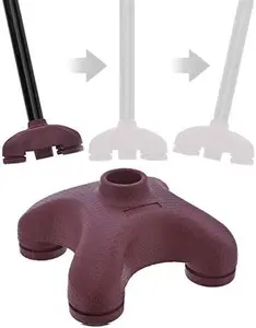 SafeTbase Self-Standing Cane Tip: Enhanced Stability, Brown