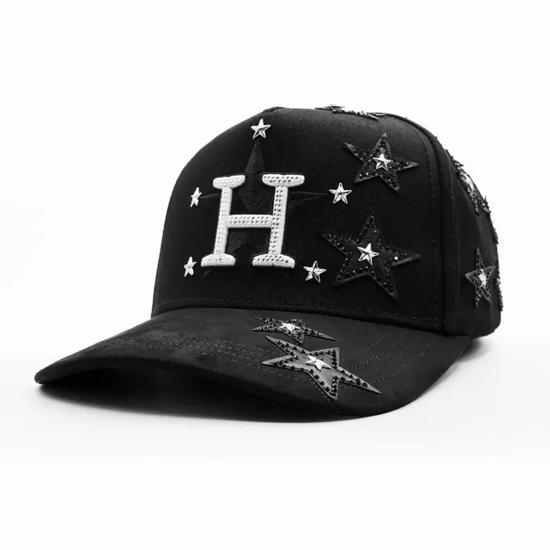 H STAR HAT BIGG BOSS - Black Baseball Cap with Star Design and H Logo