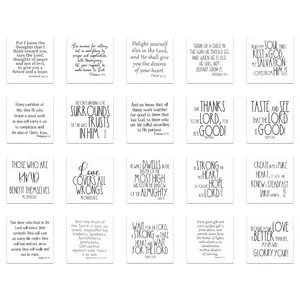 Set of 20 Scripture Bible Verse Precut Cotton Fabric Squares for Quilting
