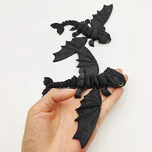 3D Printed Standing Dragon Figurine with Glasses, Bedroom Desktop Decoration, Office Decor, Unique Gift for Fantasy Lovers