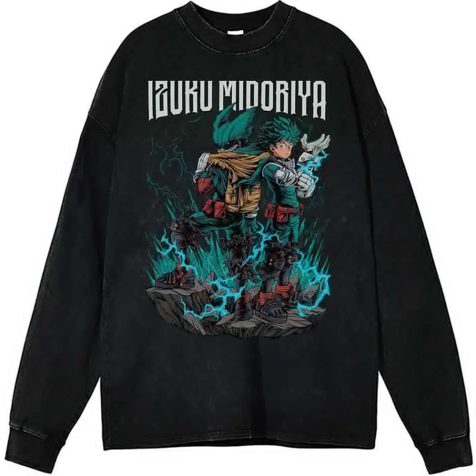Deku Sweatshirt, Izuku Midoriya Sweatshirt, My Hero Academia Sweatshirt, Anime Long Sleeve, Vintage Long Sleeve Tee Menswear Unisex Sweatshirt, Hoodie, Comfort Colors Tshirt, Hoodie and Sweatshirt