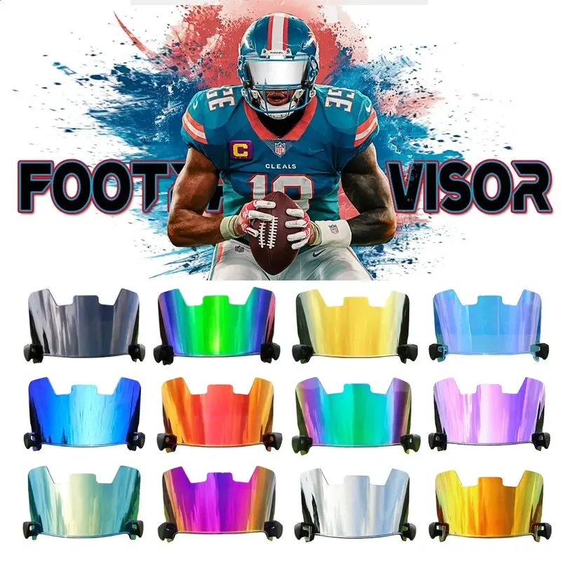 american football helmet visor wholesale Mini Unbranded Dazzle Wear a rainbow visor for football to bring good luck to all your practices and games. Sleefs Orange Clear Helmet Eye-Shield