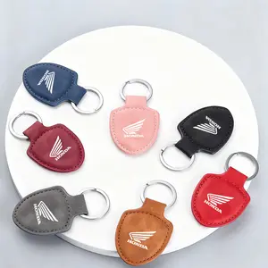 Leather Car Keychain Keyring Gift Pendant, High-Quality Design for Honda Models, Durable & Stylish Accessory for Your Ride