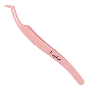 FayJoo Lash Tweezer, Precision Eyelash Extension Tweezers with Anti-Adhesive/Anti-Static Coating, Ergonomic Stainless Steel Lash Applicator for Individual Cluster Lashes, Beginner-Friendly Professional Makeup Accessory
