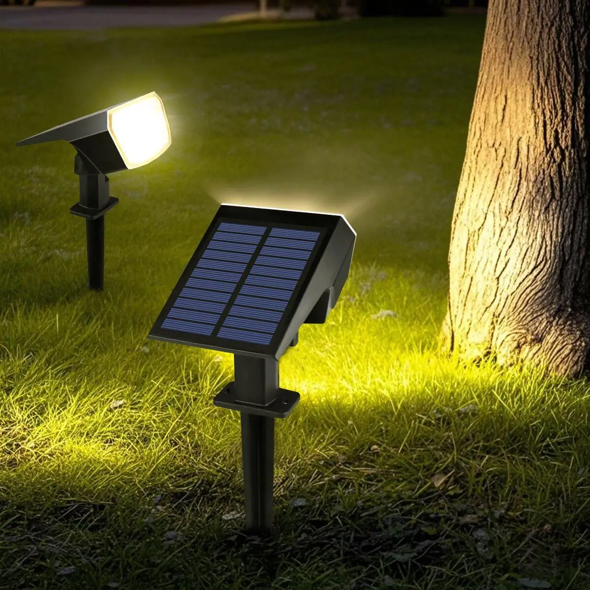 Solar Powered Outdoor LED Spot Light, Waterproof LED Light, Ground/Wall Mount Garden/Path/Decor Lamp, Outdoor Lighting for Garden, Path, Lawn