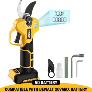 Brushless Electric Pruning Shears for DeWalt 20V Battery, Portable Cordless Pruning Shears with LCD Display＆SK5 Blades, Adjustable Cutting Diameter 0.8-1.2 Inch for Gardening Tree Pruning(NO Battery)