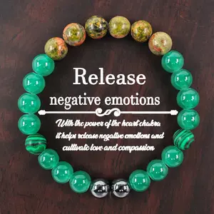 Release Negative Emotions Bracelet Healing Crystal Bead Gorgeous Beads Stone Gemstone Jewelry Energy Love Girlfriend Boyfriend Souvenir Valentine Father Mother Anniversary New Year Christmas Halloween Birthday Gift