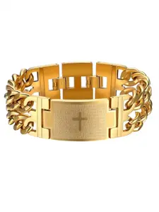Stainless Steel Cross Bracelet, Titanium Steel, Durable, Non-Oxidizing, Punk Style, Letter Link Bracelet, Perfect for Dates and Parties, Unique Gift Idea