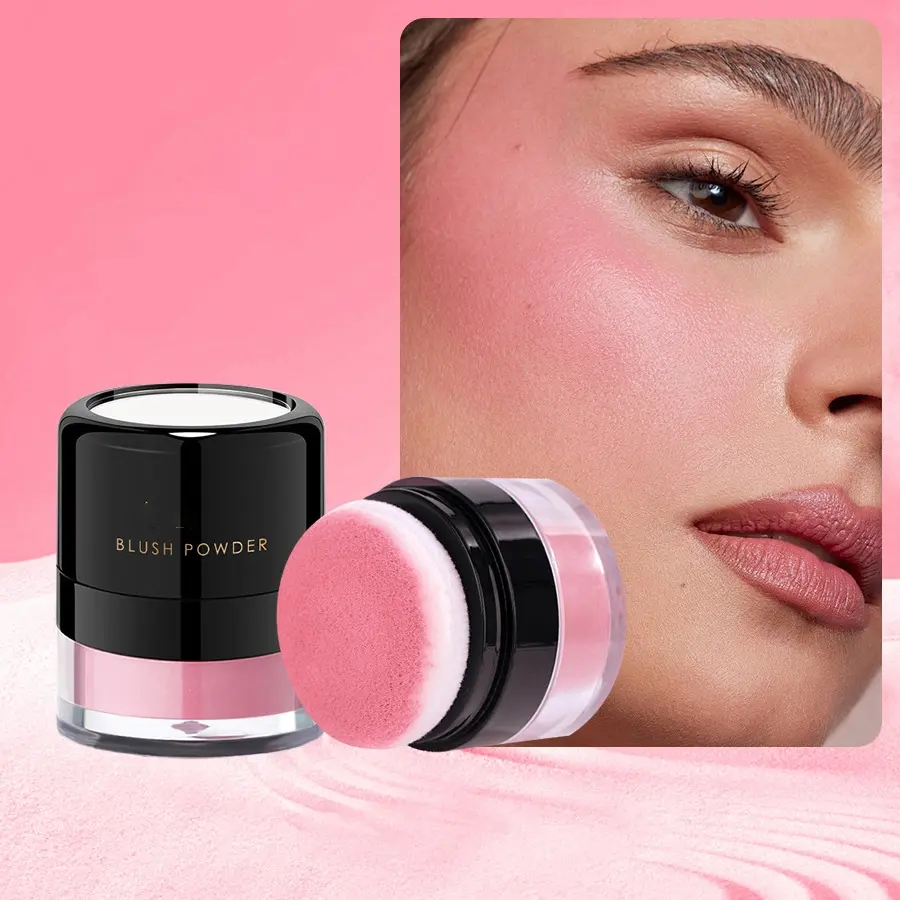 1 Pcs Single Soft Rose Pink Matte Powder Blush - Waterproof Sweat-Proof, Lightweight Natural Look Long-Lasting, Fits All Skin Tones for Younger-Looking Cheeks, Ideal for Makeup Artists, Daily & Stage Makeup Cosmetic