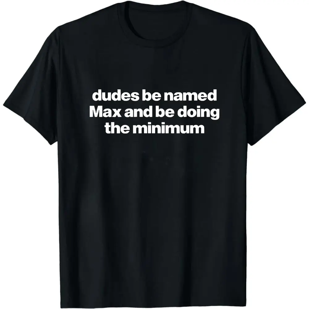 Men's Casual Round Neck Short-Sleeve Graphic Top - Menswear, Seamless Smooth Max Cotton Fabric, Funny Minimalist Tee for Dudes Named Max