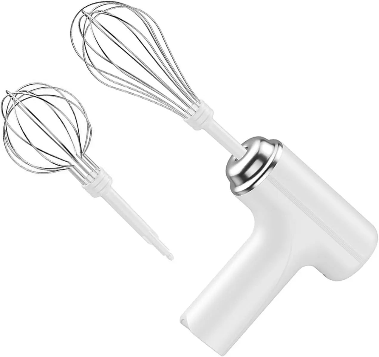 Portable Cordfree Handheld Mixer - 3-Speed Stainless Steel Food Mixer with Dual Detachable Mixing Heads, Easy-to-Clean Wireless Kitchen Tool for Home Baking, Picnic