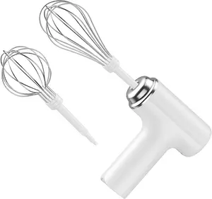 Portable Cordless Hand Mixer - 3-Speed Modes with 2 Detachable Whisks - Durable Wireless Kitchen Mixer for Home Baking: Dough, Cakes, Eggs & Pretzels