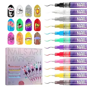 12-Color Acrylic Paint Pen Set: Nail Art Pens, Dotting & Doodle Tools, Ultra-Fine Liners — DIY Painting Kit & Mother's Day Gift
