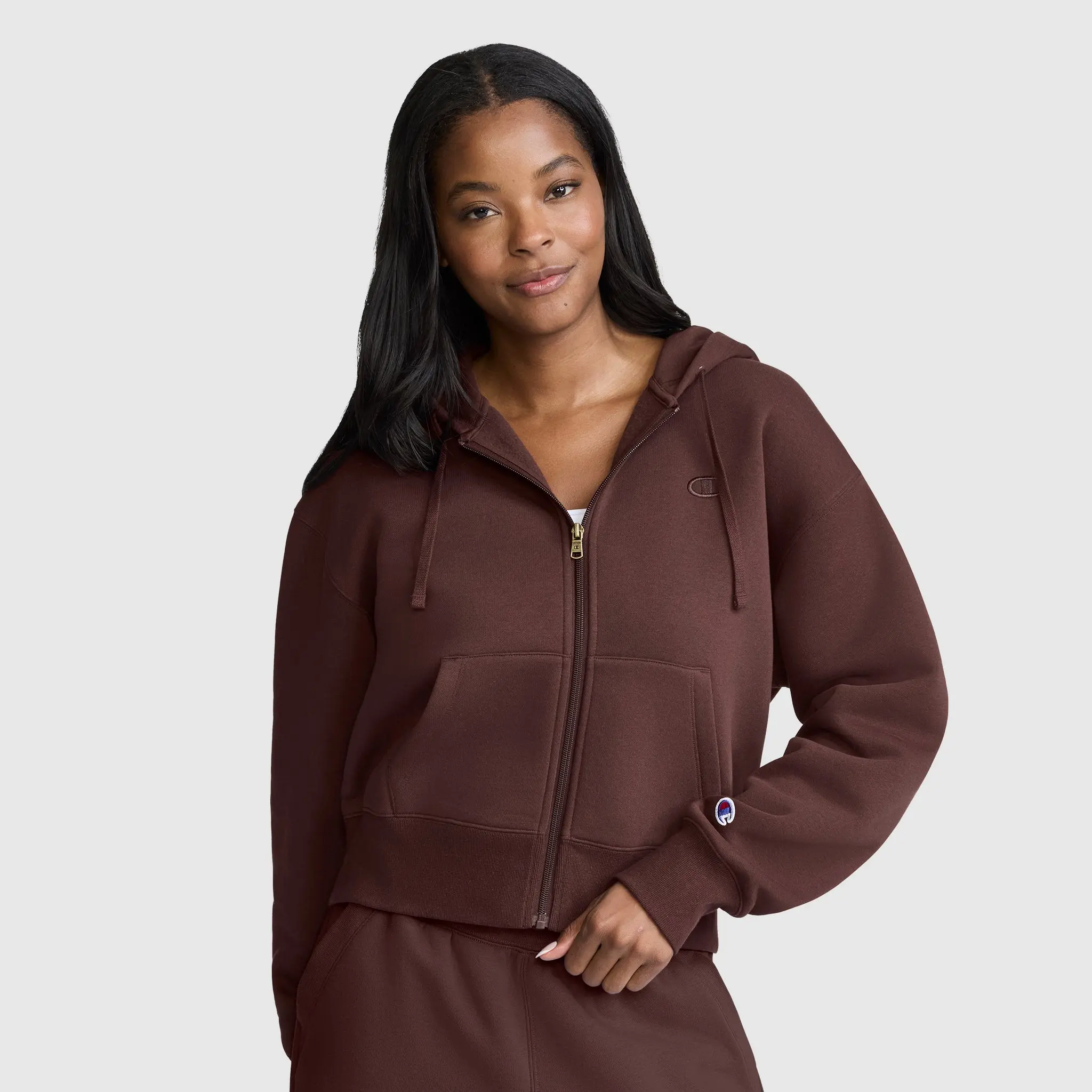 Cropped Zip-Up Hoodie