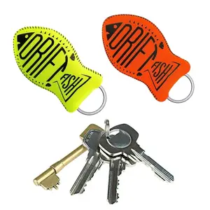 Floating Keychain Boat Keyring Rubber Fish Shape Buoyant Key Holder, Swimming Water Sports Accessory, Durable Floating Key Ring