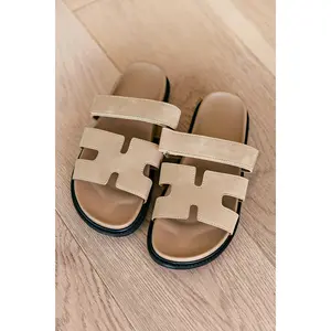 IN STOCK!! The Lowkey Famous Slide in Khaki