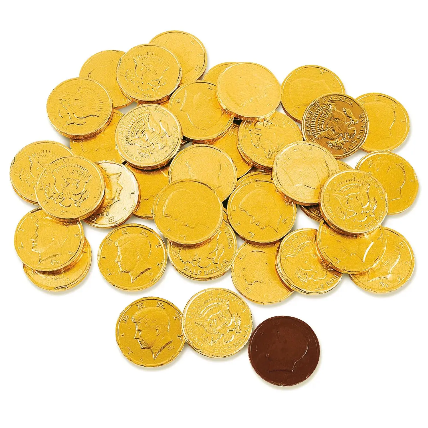 Gold Foil-Wrapped Chocolate Coins Candies, 5 Lb Bulk (380 Pcs), Individually Wrapped Assorted Chocolate Snacks for Parties, Employee Treats, Employees