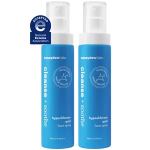 Hypochlorous Acid Spray Pack (6.8 oz + 6.8 oz) – HOCl Face & Skin Mist for Acne, Eczema & Irritation – Multi-Purpose Skin Repair – Eyelid Cleanser, Post-Workout, Post-Procedure, Scalp & Sensitive Skin – 6.8 oz + 2oz Cleansing Hyaluronic