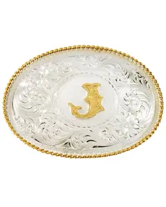Montana Silversmiths Unisex Initial "J" Belt Buckle - 700J