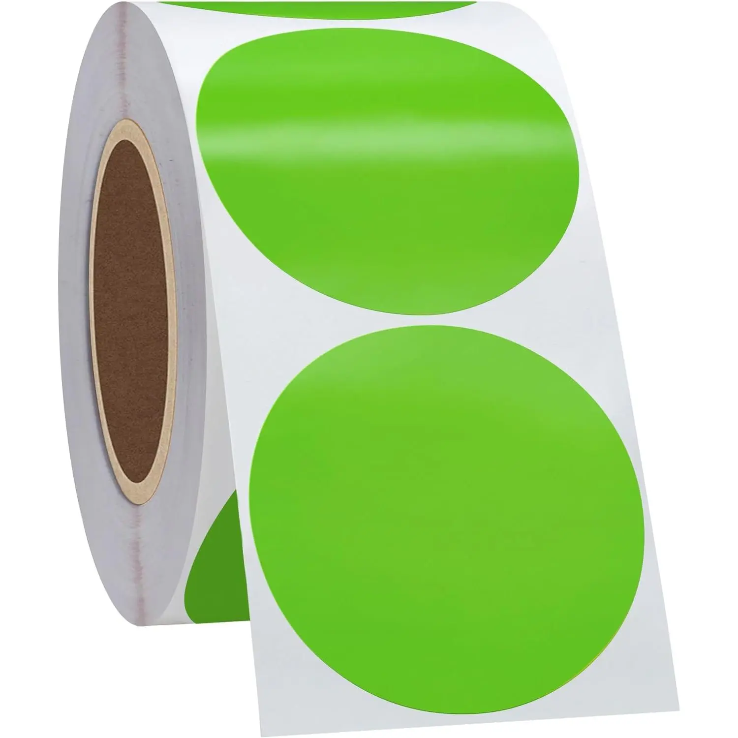 Thermal Label Stickers 2" Circle Sticker Direct Thermal Labels Self-Adhesive Thermal Paper Roll 750 count, Green
