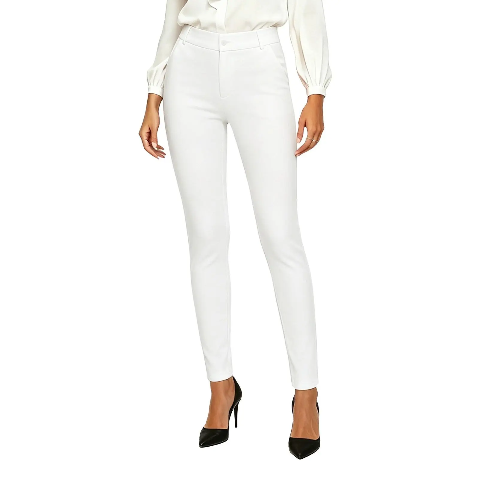 iChosy Women's High Waisted Skinny Stretch Comfort Work Pants with Pockets Business Casual Pants