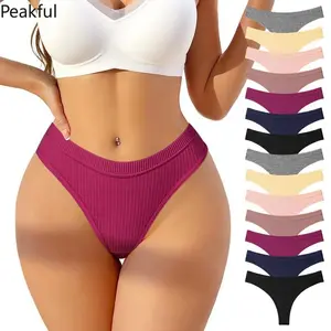 7/14 Pack Women’s Low Rise Thong Underwear – Seamless Cotton Bikini Panties, Breathable & Quick-Dry Fabric, Soft Stretch Fit for Comfortable Daily Wear, Perfect Minimalist Lingerie Set